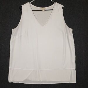 Michael Kors Women's Classic V-Neck Tank Top Plus Size 1X White